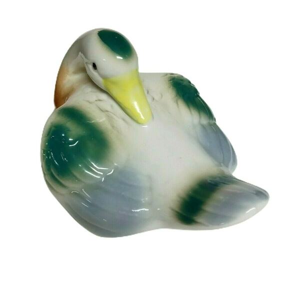 🦆Vintage Ceramic Duck Figurine Woodland Cabin Lodge Rustic Decor 7" x 5" - Picture 3 of 11